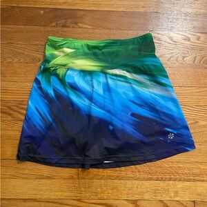 3/$24 💚Blue Green Swirl Tennis Running Athletic Skirt Skort Shorts. GUC